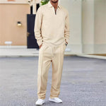 Domical™Waffle Knit Quarter Zip Lounge Set