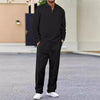 Domical™Waffle Knit Quarter Zip Lounge Set