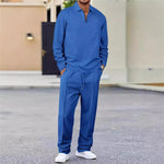 Domical™Waffle Knit Quarter Zip Lounge Set