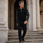 Domical™Casual Long Sleeve Half Zip Shirt
