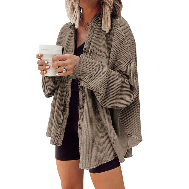Cozy Everyday Waffle Knit Shacket